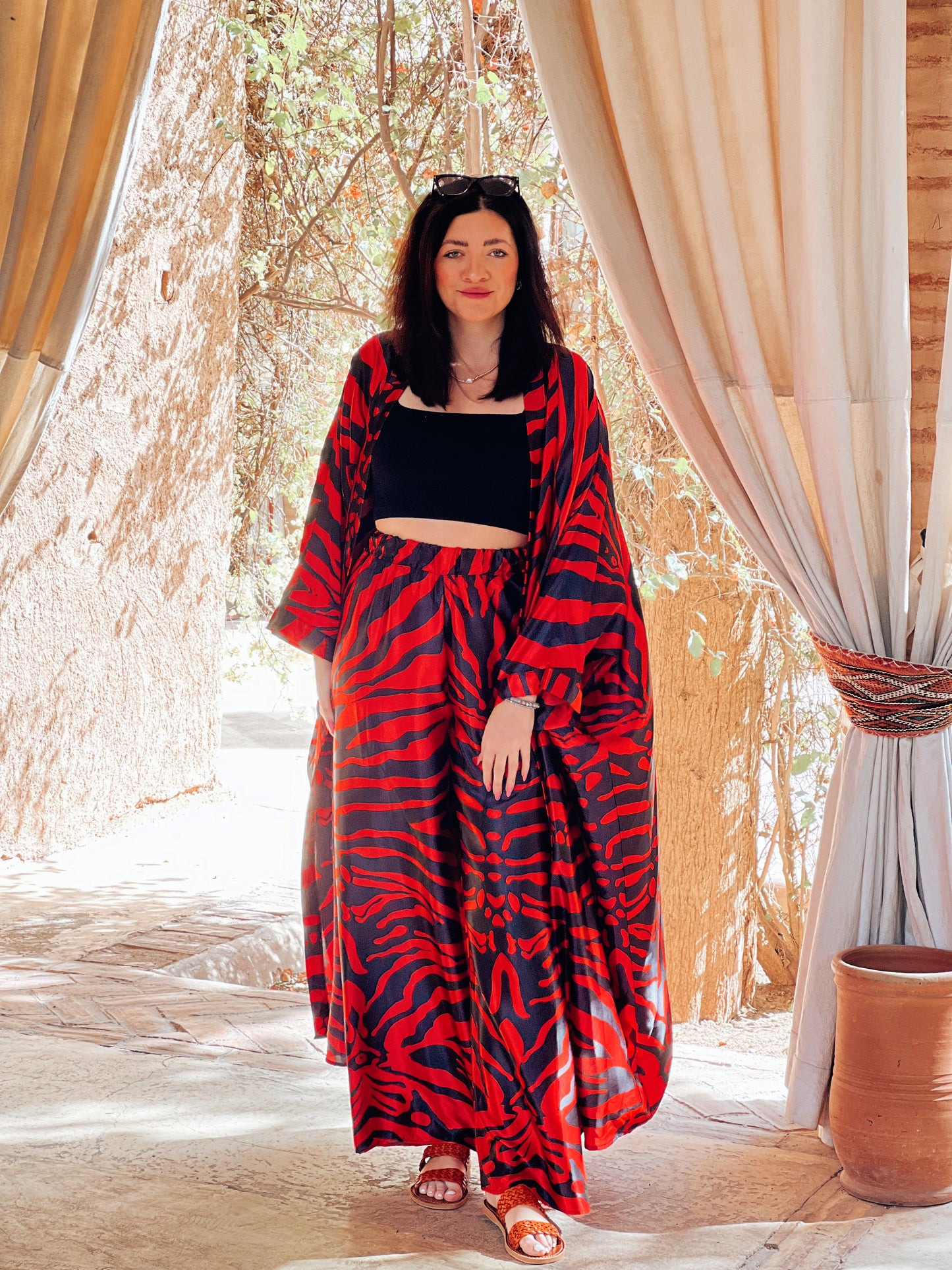 Komplet kaftan + kalhoty Zebra